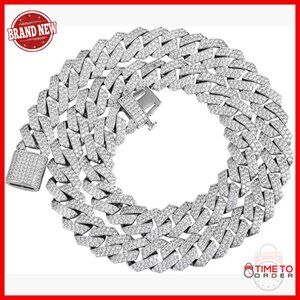 Men's 14K Gold Plated Cuban Link Chain Necklace 24" CZ Pave